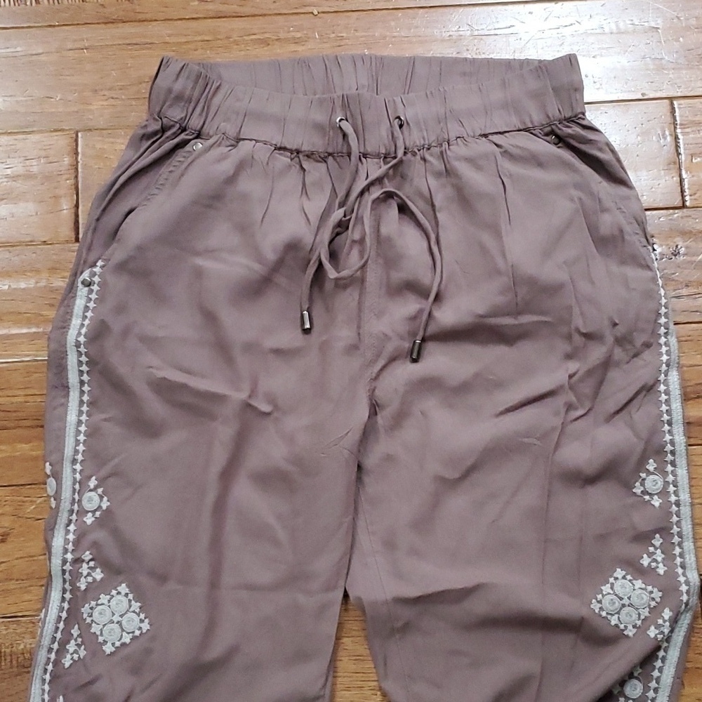 Sundance brown embroidered viscose pants
